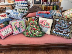 Examples of fine needlepoint items for sale