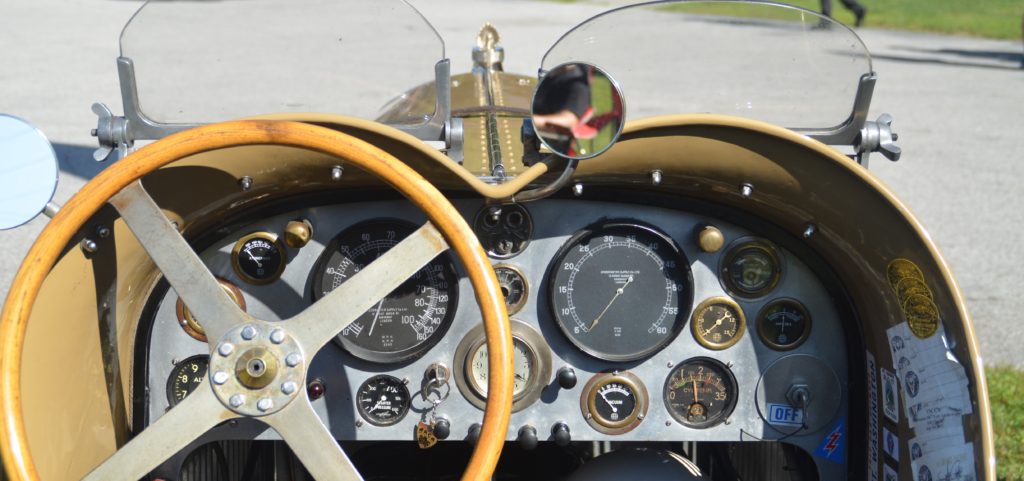 Steering Wheel in Vintage Race Car