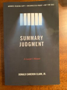 Book entitled "Summary Judgement" by Donald Cameron Clark, Jr.