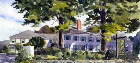 Watercolor rendering by professional artist of the Inn